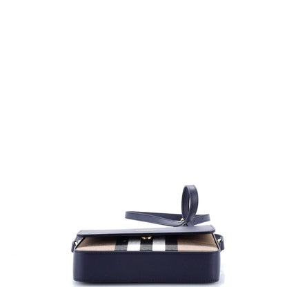 Burberry New Hampshire Shoulder Bag House Check Canvas And Leather Small