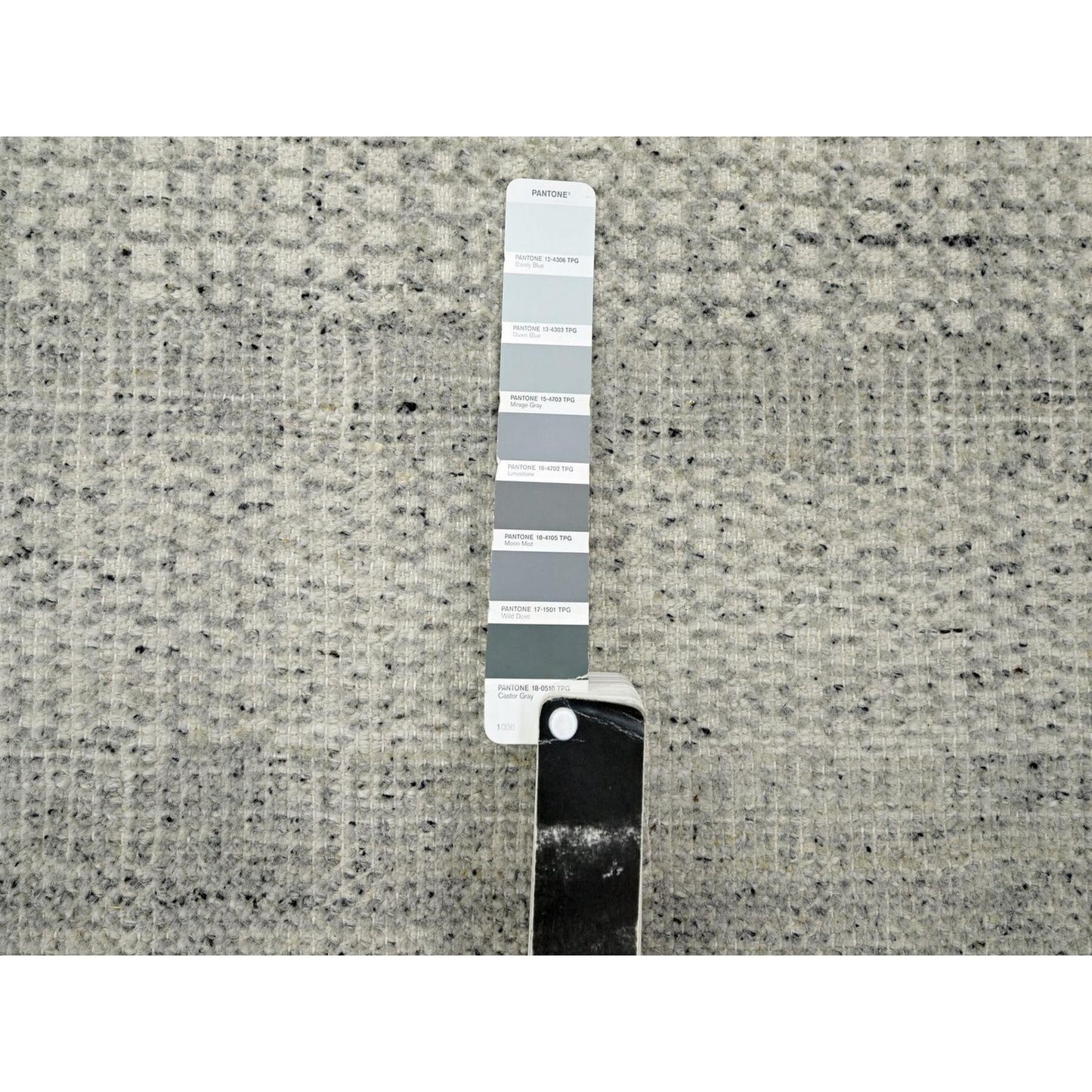 6'1"X9' Gray Natural Wool Rug Hand Knotted Oxidized Grass Design Oriental