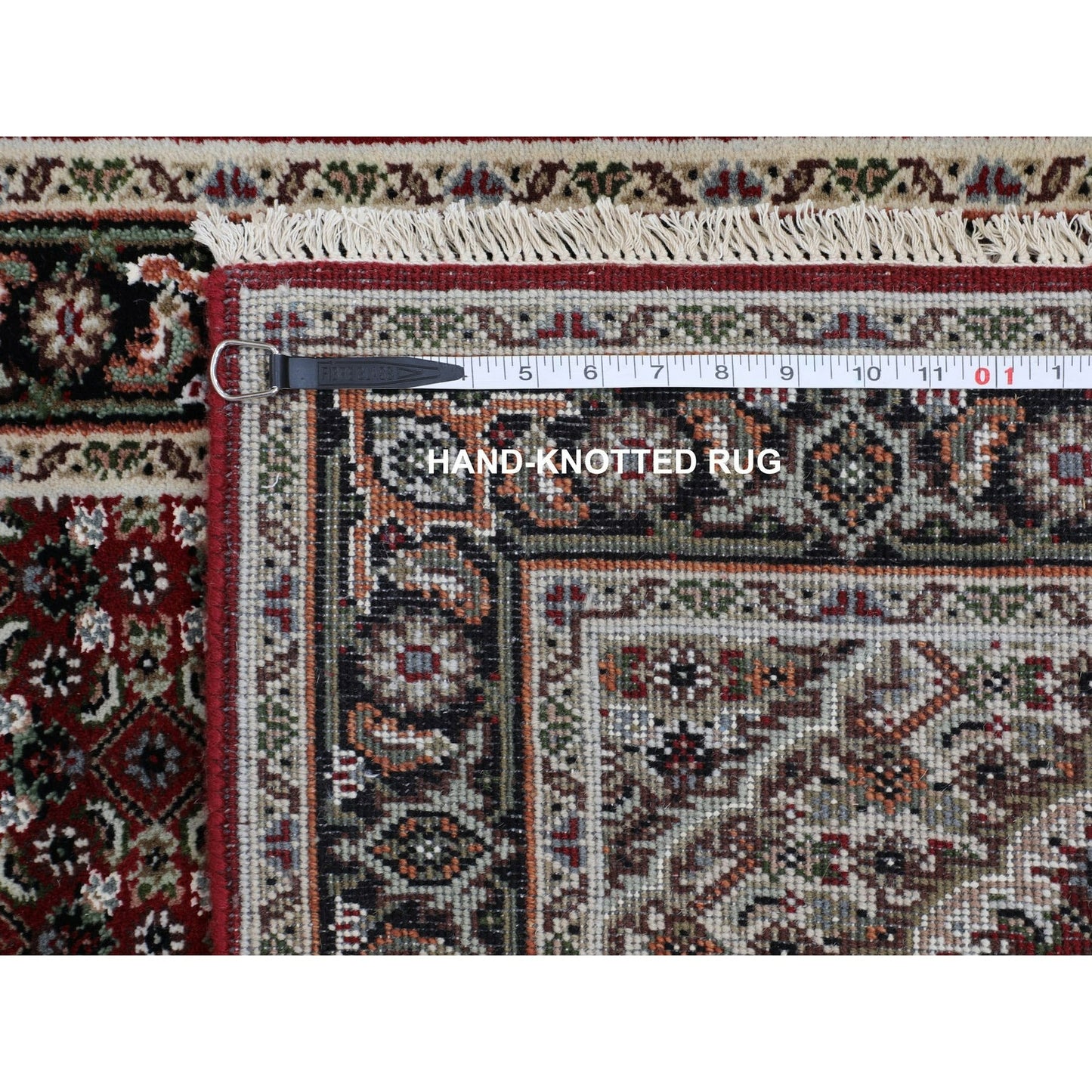 2'8"X10'1" Red Tebraz Mahi Fish Design Hand Knotted Runner Rug