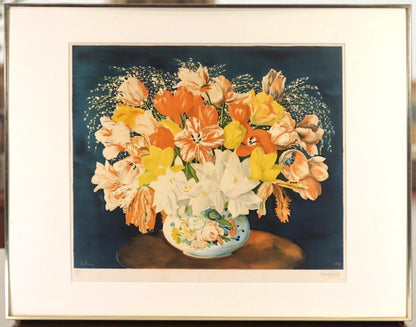 Mois Kisling Large Bouquet Of Tulips 1952 Lithograph Signed Jean Kisling Ed50