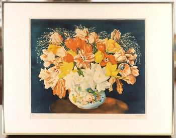 Mois Kisling Large Bouquet Of Tulips 1952 Lithograph Signed Jean Kisling Ed50