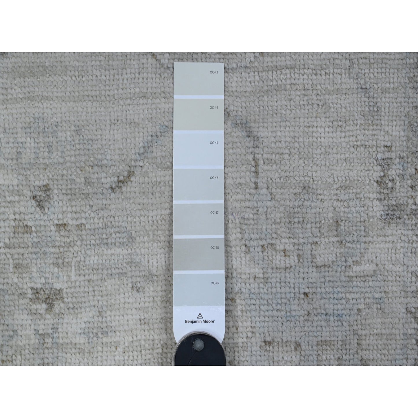 2'9"X19' Smoke White Afghan Angora Oushak Oversized Oriental Runner Rug