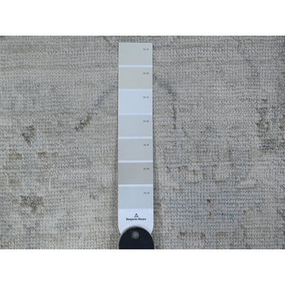 2'9"X19' Smoke White Afghan Angora Oushak Oversized Oriental Runner Rug