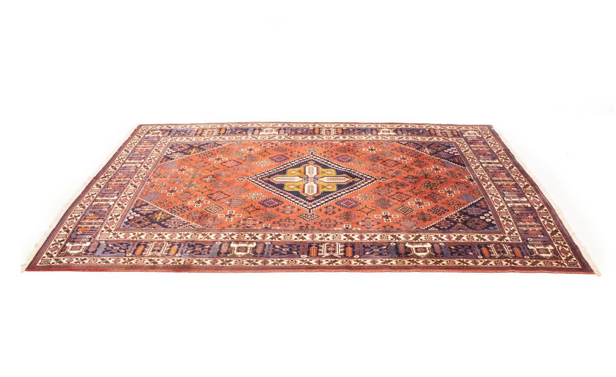 Rug handmade vintage wool oriental carpet 8x12 geometric tribal farmhouse
