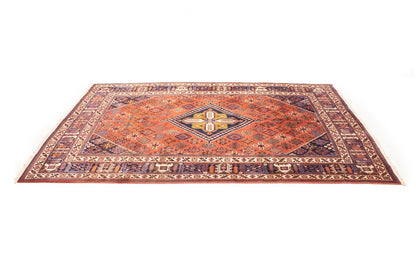 Rug handmade vintage wool oriental carpet 8x12 geometric tribal farmhouse