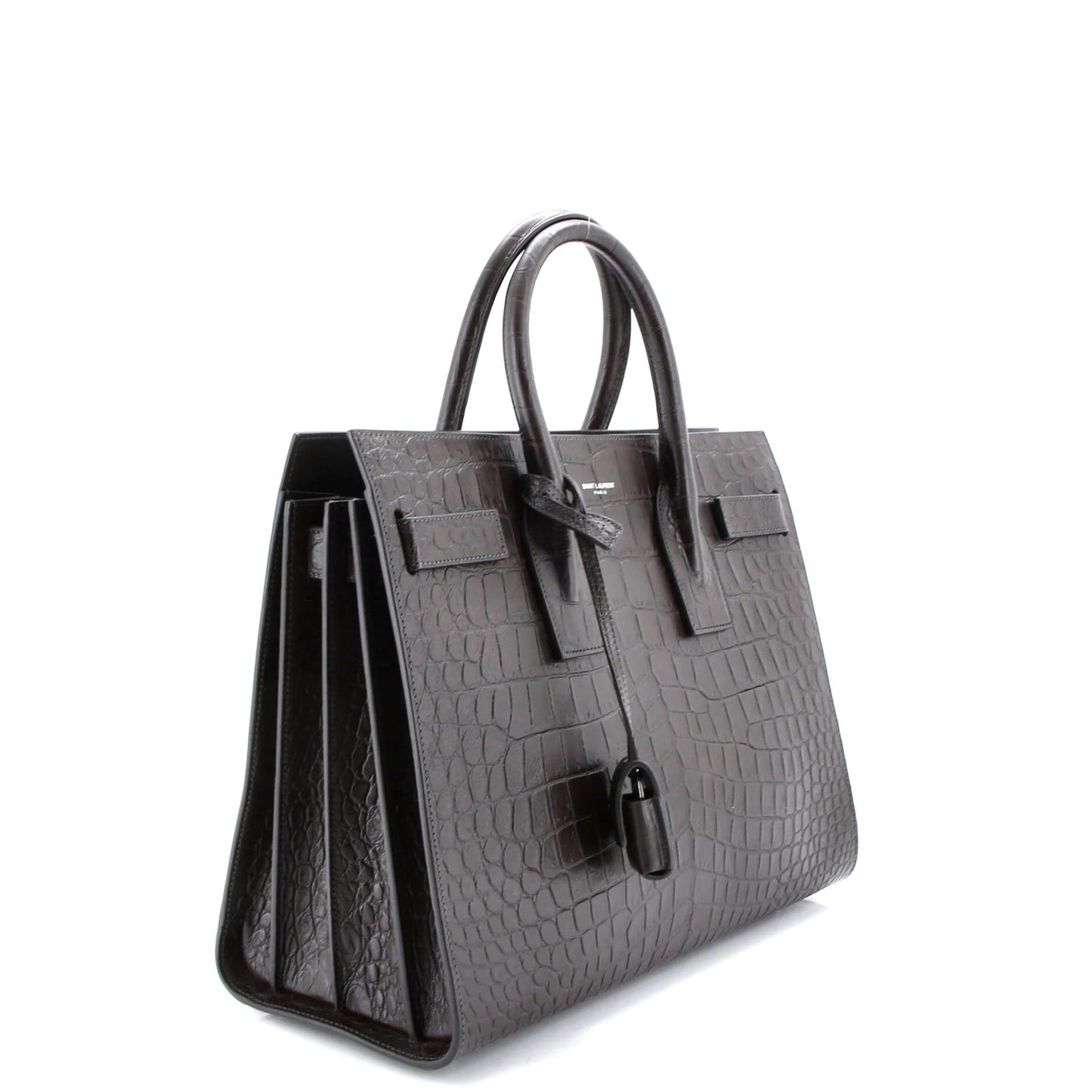 Saint Laurent Sac De Jour Nm Bag Crocodile Embossed Leather Small