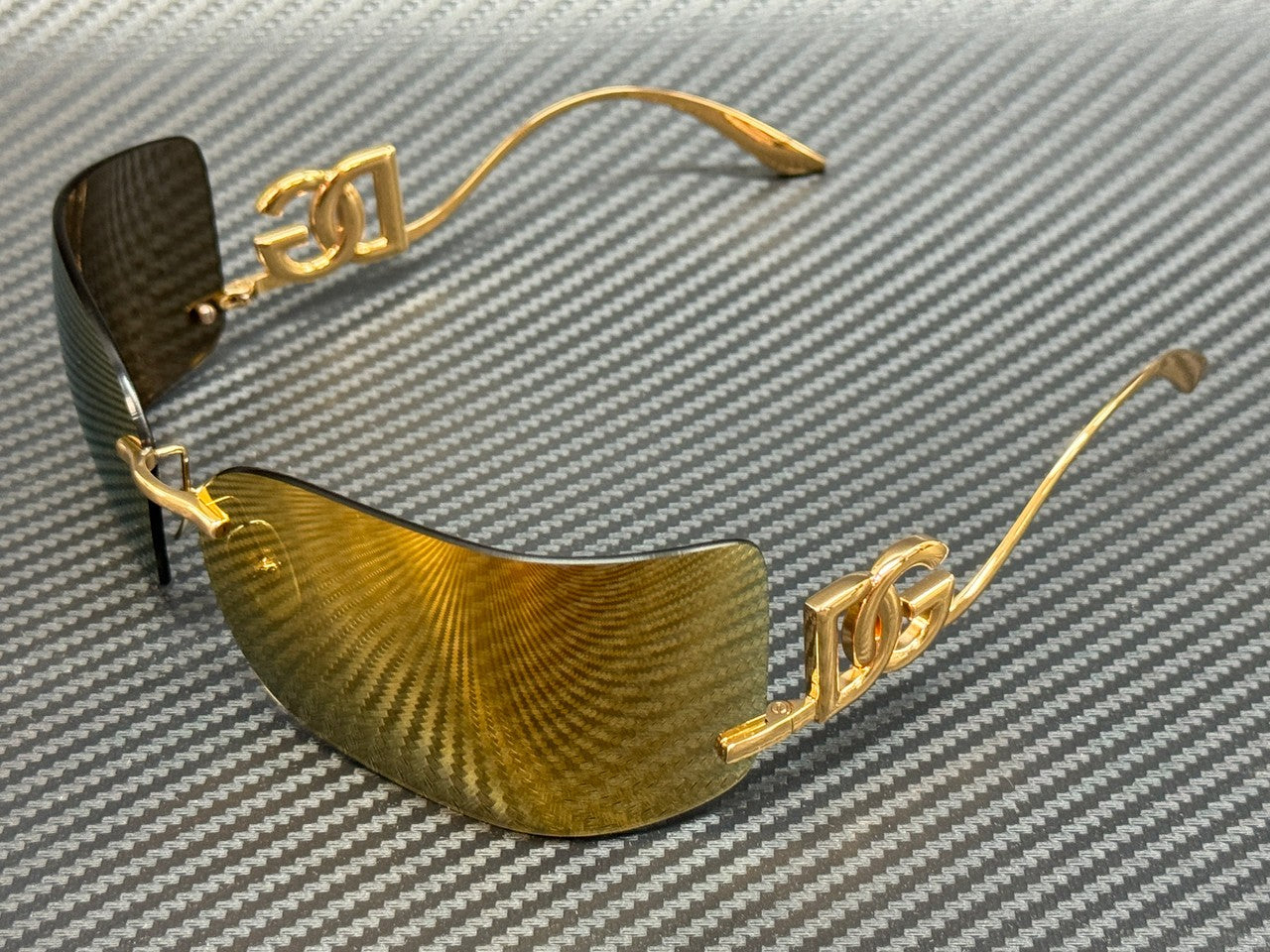 DOLCE & GABBANA DG2319 02 5A Gold Mirror Brown Women's 79 mm Sunglasses