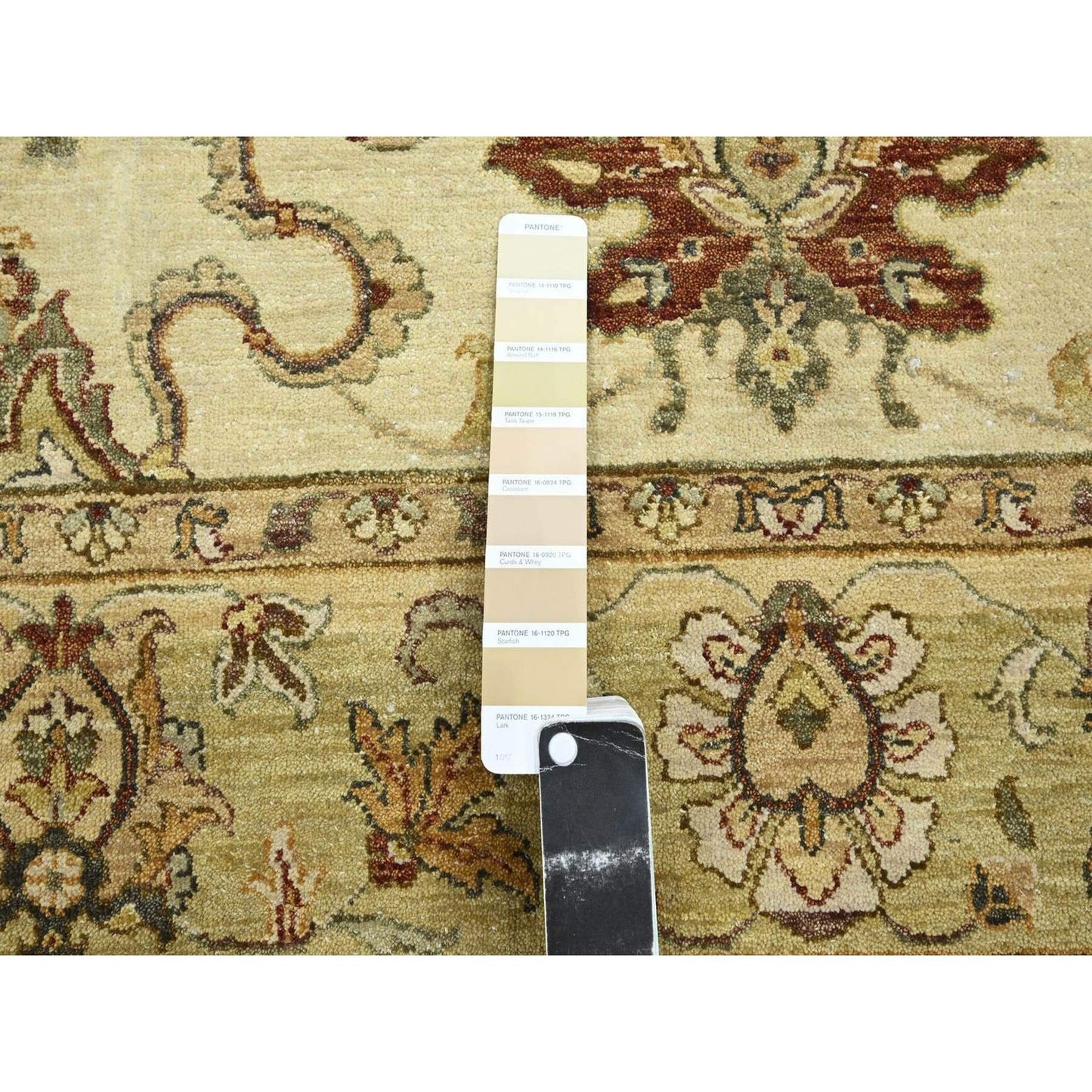 5'5"X8'1" Ivory Agra Ziegler Design Leaf Pattern Hand Knotted Wool Rug