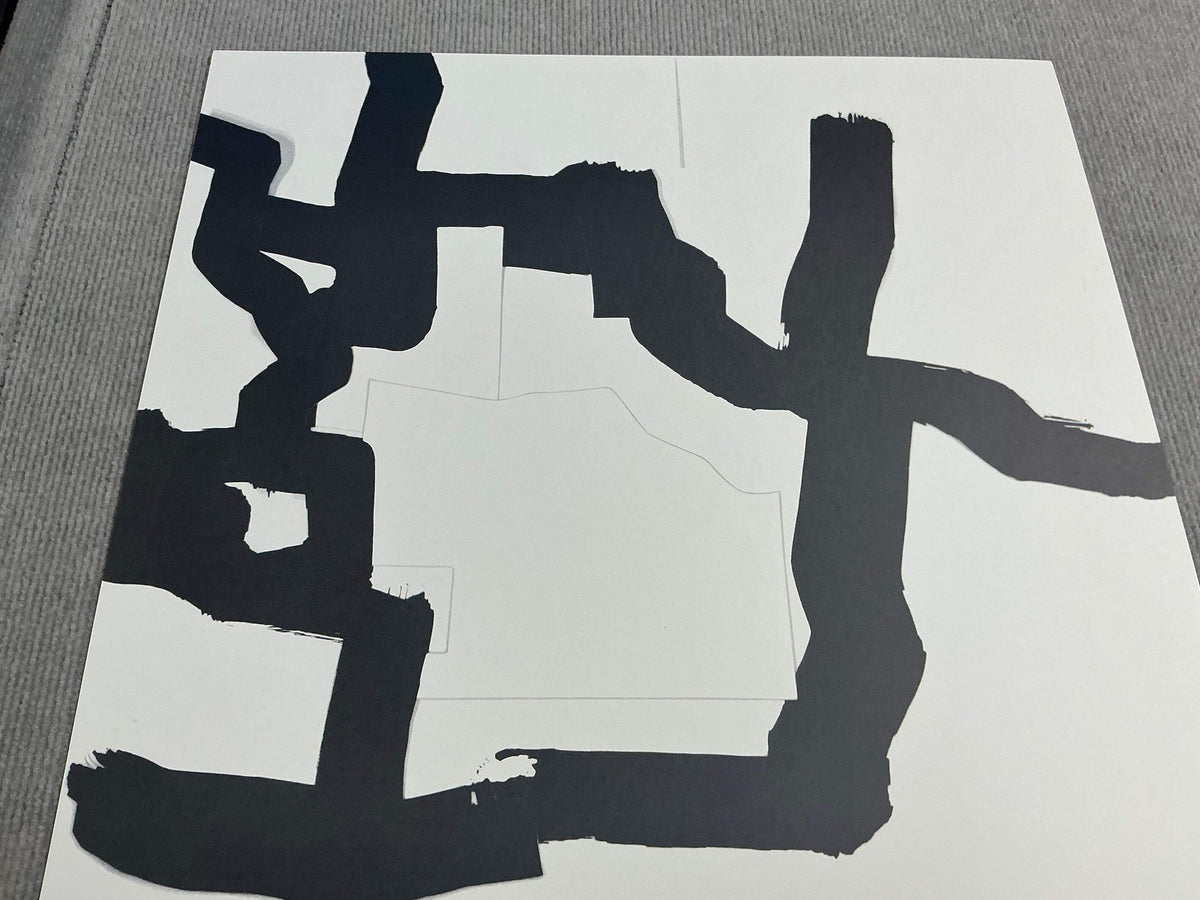 Chillida Collage 26.75" x 18.75" Lithograph 1995 Black White Abstract
