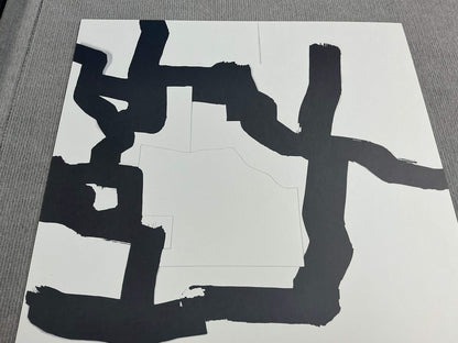 Chillida Collage 26.75" x 18.75" Lithograph 1995 Black White Abstract