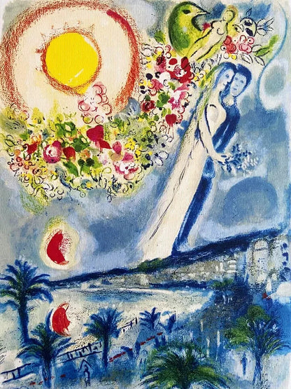 Marc Chagall Lithograph Coa Original Hand-Signed Hand-Numbered Collection Stamp