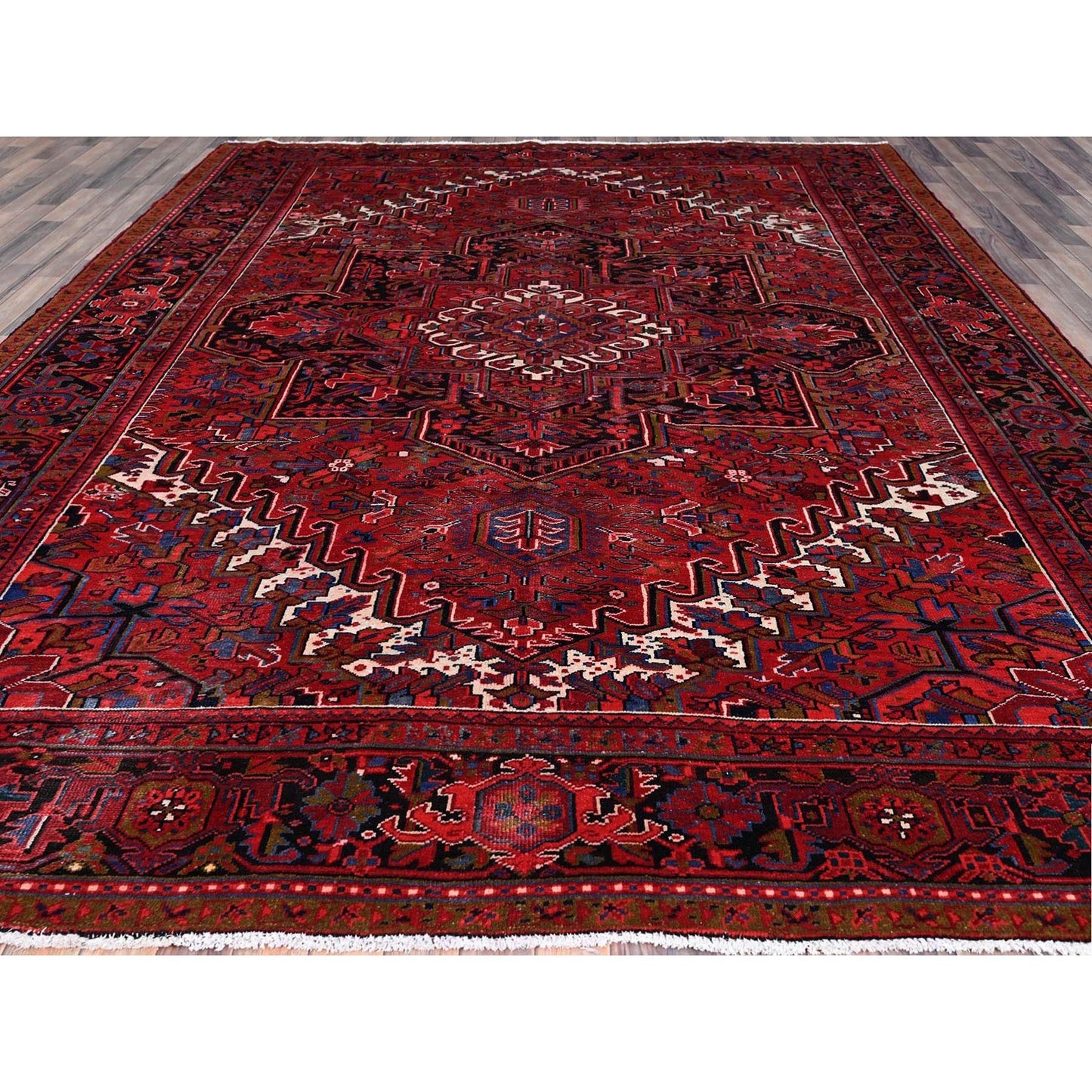 9'8"X12'3" Red Good Condition Organic Wool Semi Antique Oriental Rug