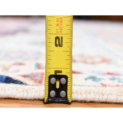 10'X13'9" Blue Hand Knotted Mamluk Repetitive Design Wool Oriental Rug