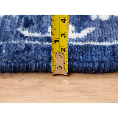 2'6"X23'10" Wool And Silk Blue Tebraz Hand Knotted Xl Runner Rug