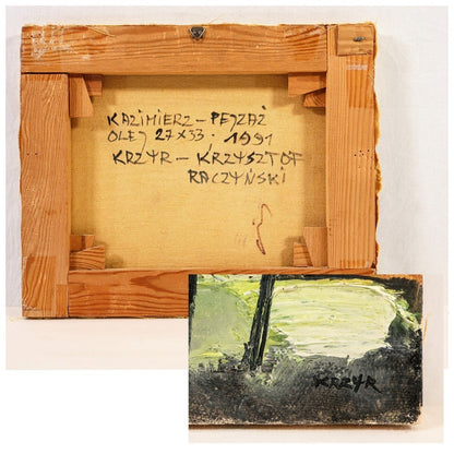 Krzysztof Raczynski Oil Painting Kazimierz Landscape Poland Signed 1991