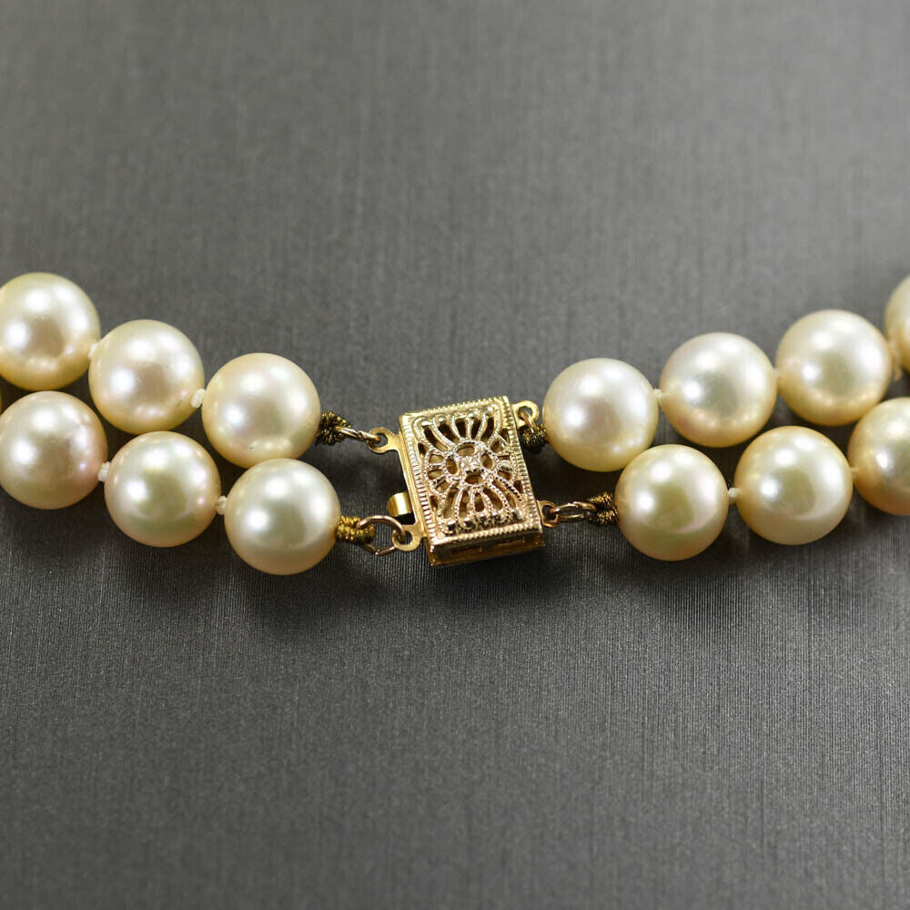 Pearl Necklace, Double Strand, 22-24 Inch