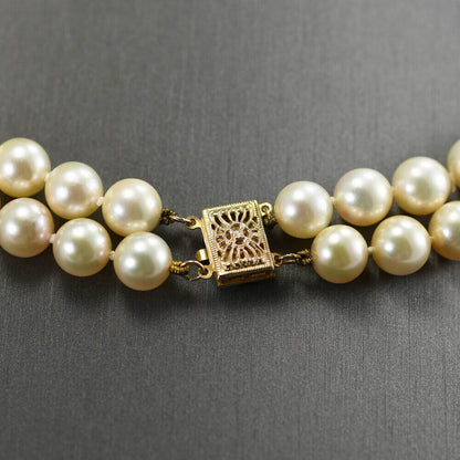 Pearl Necklace, Double Strand, 22-24 Inch