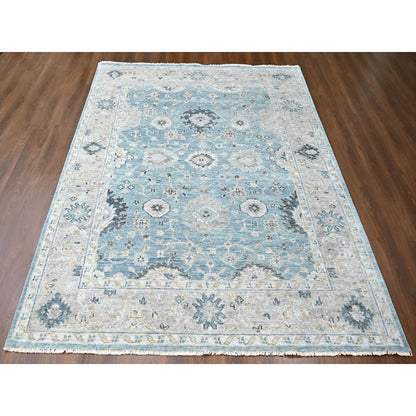 9'X12' Gray Oushak Design Supple Collection Hand Knotted Soft Wool Rug