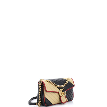 Gucci Gg Marmont Flap Bag Diagonal Quilted Leather Small