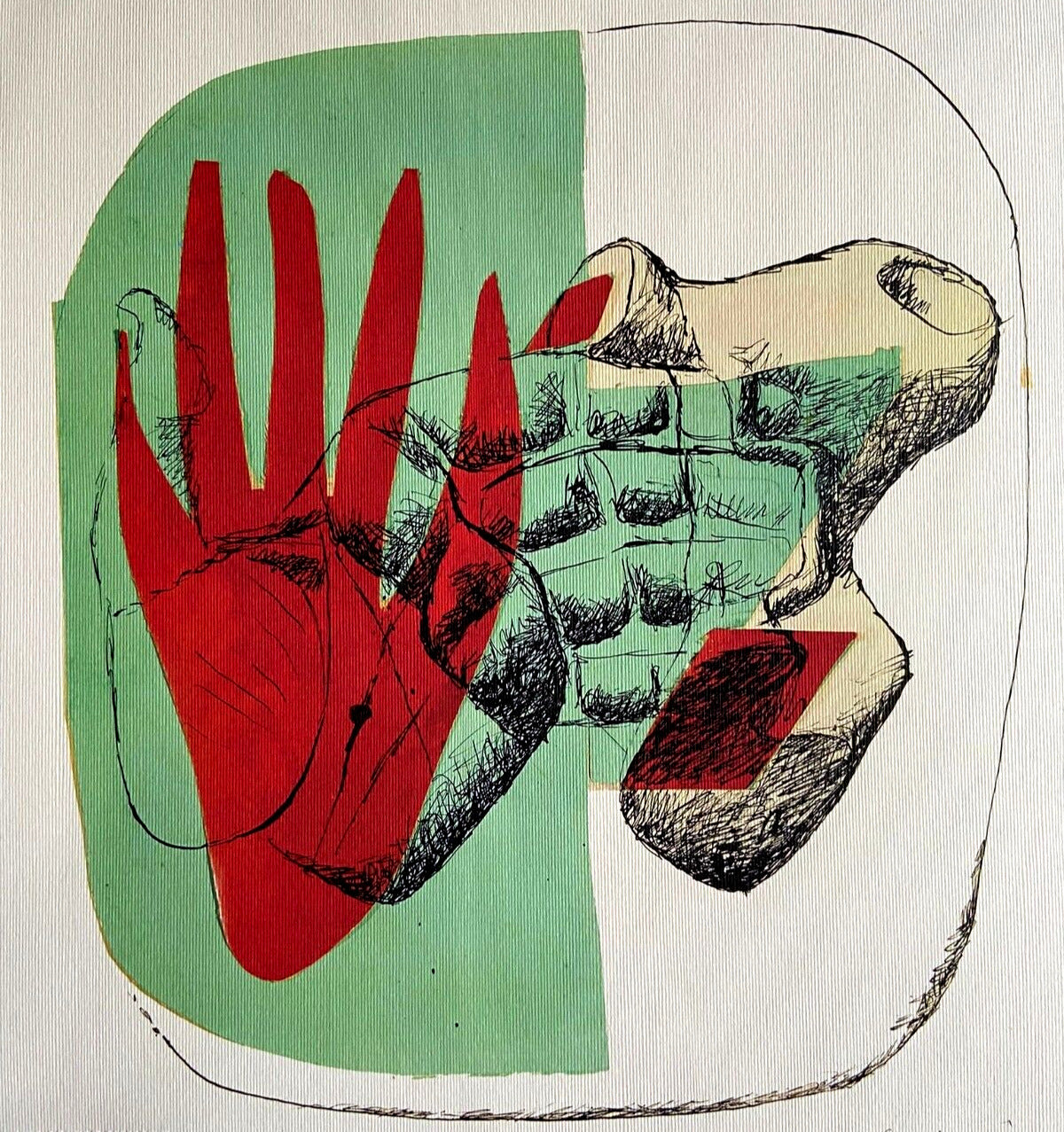 Le Corbusier Lithograph "Hand And Stone" Hand Numbered Coa Signature