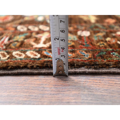 2'8"X8'5" Brown Flower Blossom Design Oriental Afghan Sultani Runner Rug