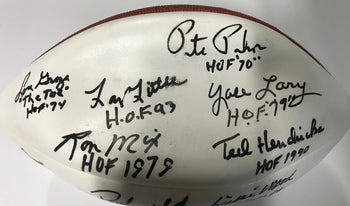 Lou Creekmour/Paul Warfield/Yale Larry Pro Hof Multisigned Autographed Football