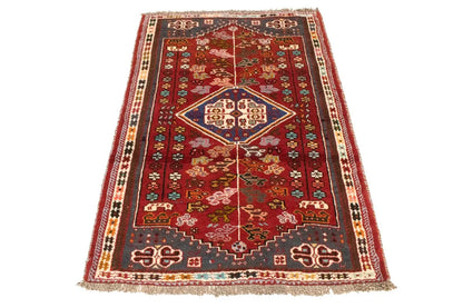 3'5X5 Ft Hand-Knotted Red Tribal Geometric