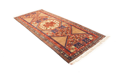 Heriz Geometric Wool Oriental Rug Farmho Hallway