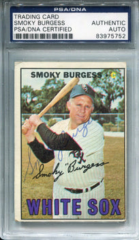 Smoky Burgess Autographed 1967 Topps Card (Psa)