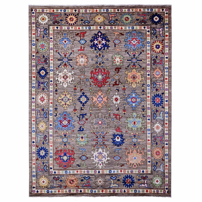 8'10"X11'7" Perfect Gray Wool Foundation Angora Oushak Oriental Rug