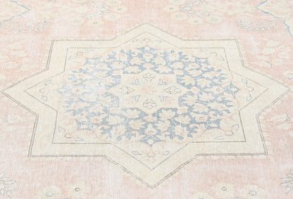 9X12 Ft Antique Hand-Knotted Muted Floral