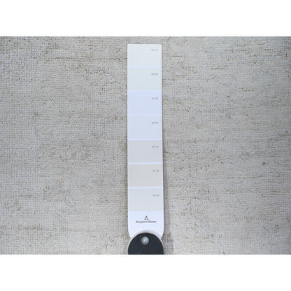 3'X4'9" Aircraft White Peshawar With Faded Colors Wool Hand Knotted Rug