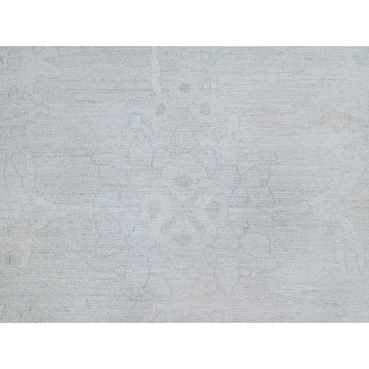 8'2"X9'6" Gray Wool Hand Knotted White Wash Peshawar Chobi Oriental Rug