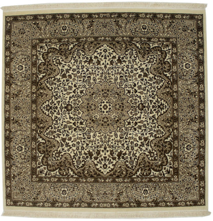 Fine Floral Hand-Knotted Kirman Square 5X5