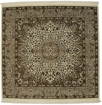 Fine Floral Hand-Knotted Kirman Square 5X5