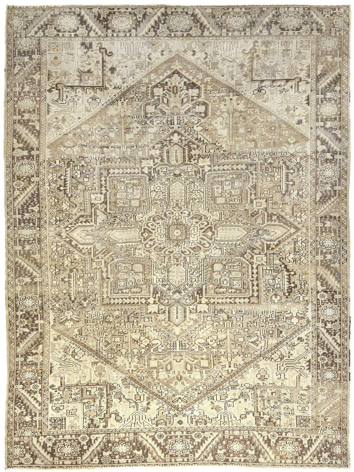 Muted Floral Distressed Design 10X13 ft Vintage Oriental Rug Dining Room Carpet