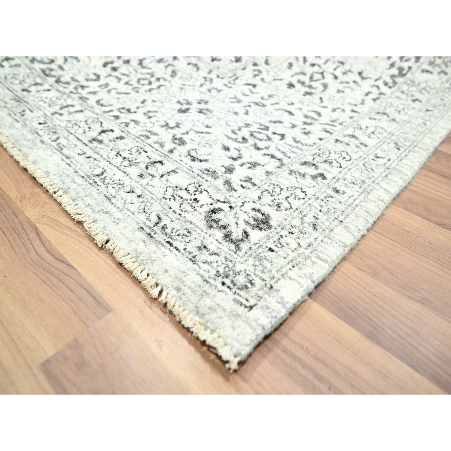 10'X14' Ivory 14Th Century Influence Mamluk Design Hand Knotted Wool Rug