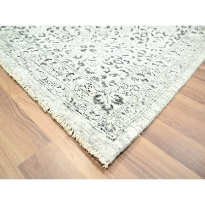 10'X14' Ivory 14Th Century Influence Mamluk Design Hand Knotted Wool Rug