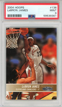 Lebron James 2004 Hoops Card #136 (Psa Mint 9)