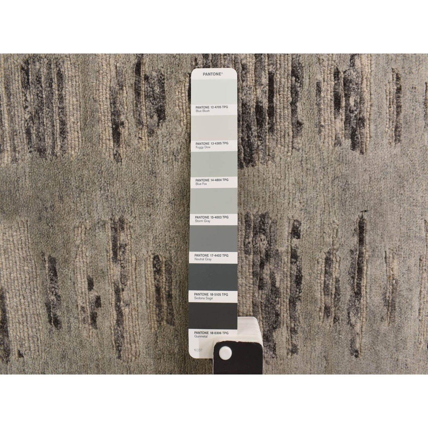 2'7"X12'1" Gray Undyed Natural Wool Modern Hand Knotted Runner Rug