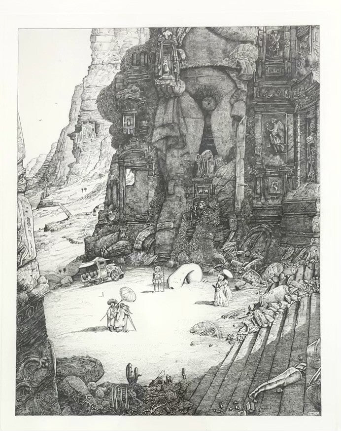 Philippe Mohlitz - Archeology 1986 Original Etching Signed Numbered Framed