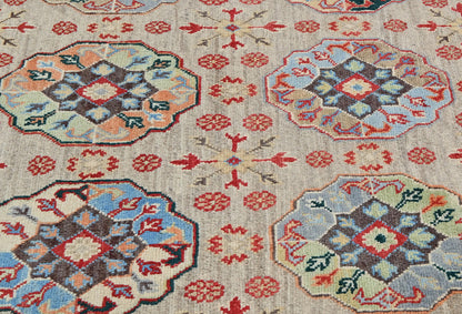 Handmade Kazak Oushak Rug 4X6 Ft Floral Modern