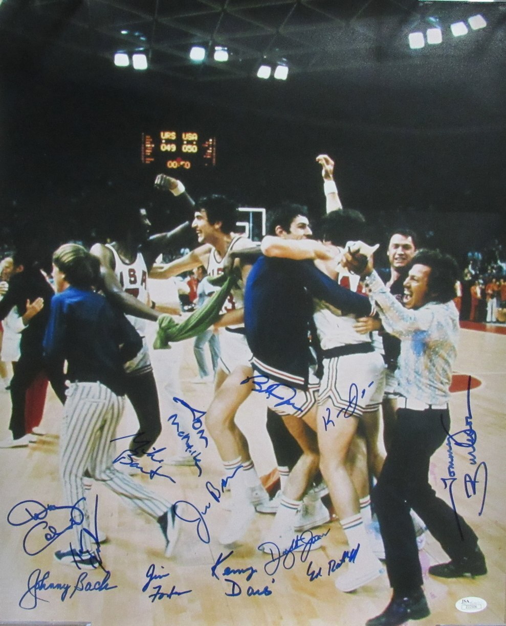 1972 Team Usa Basketball 13X Team Signed 16X20 Photo Olympics Jsa 193123