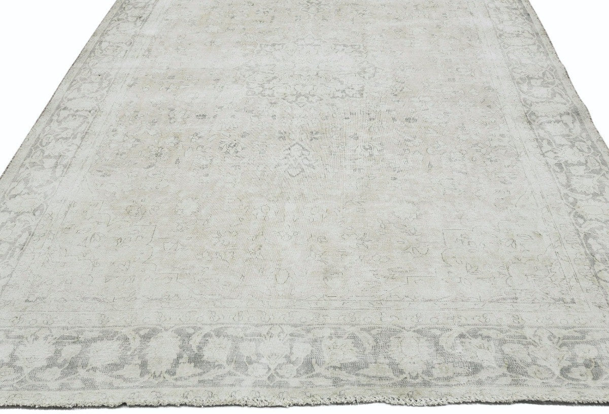 7'4X10'6 Vintage Large Antique Oriental Rug Muted Floral Distressed Wool Carpet