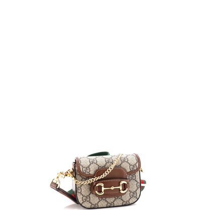 Gucci Horsebit 1955 Flap Wallet With Strap Gg Coated Canvas