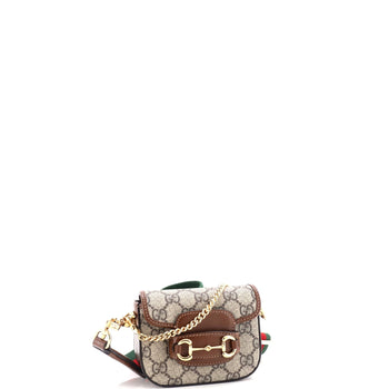 Gucci Horsebit 1955 Flap Wallet With Strap Gg Coated Canvas
