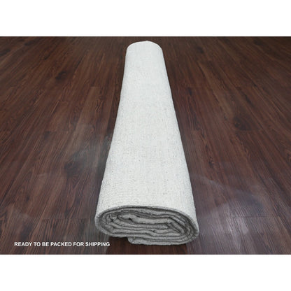 9'X12' White Flat Weave Solid Design Hand Woven Afghan Hand Spun Wool Rug