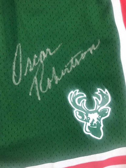 Oscar Robertson Autographed Mitchell & Ness Milwaukee Bucks Shorts (Psa)