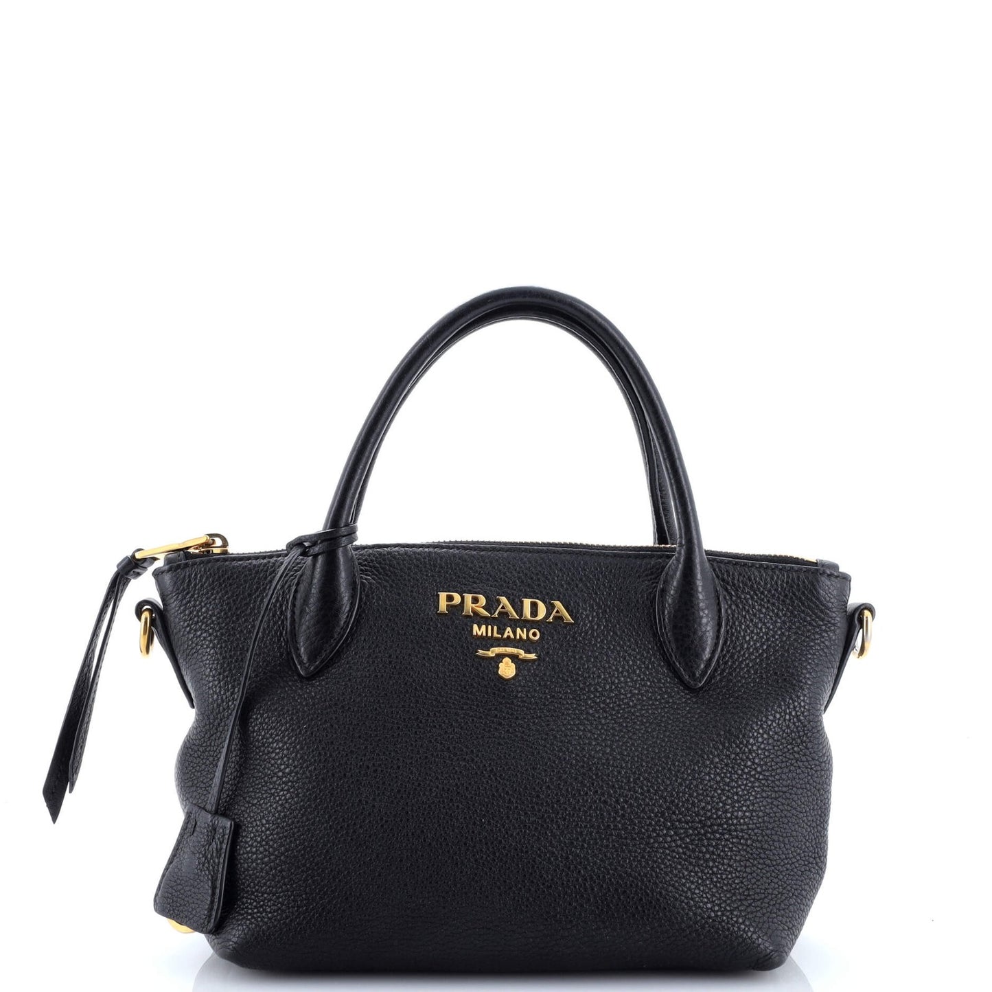 Prada Dual Strap Zip Tote Vitello Daino Small