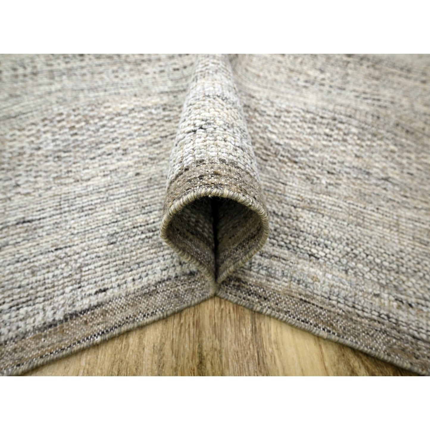 6'X9' Wood Brown Hand Knotted Rug Pure Wool Oxidized Grass Design Oriental